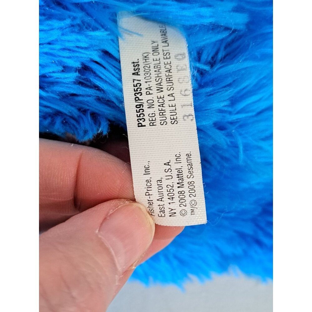 Rare Cookie Monster Plush Hand Puppet Fisher-Price 2008 Sesame Street 15" Toy - Picture 6 of 10